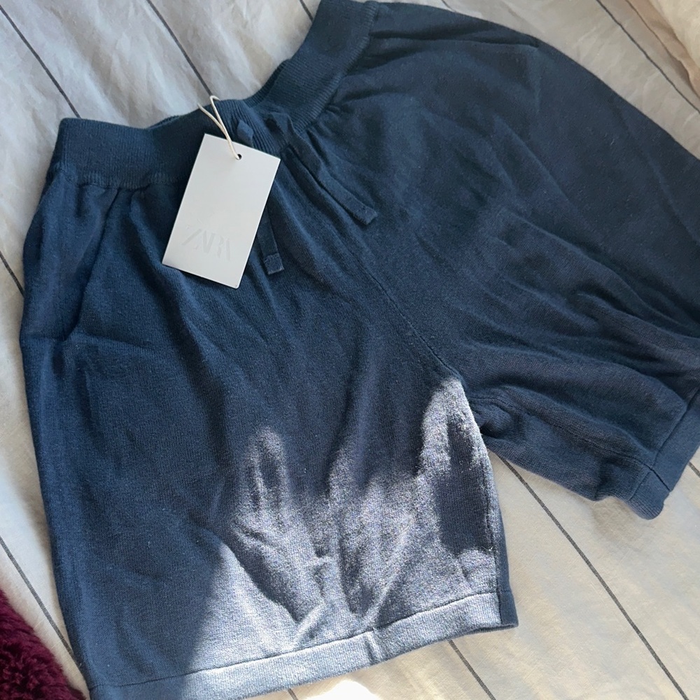 Zara Dark Blue Casual Shorts